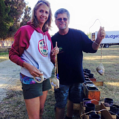 Judy Groverman Walker and Drew Dominguez lighting fireworks